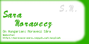 sara moravecz business card