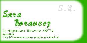 sara moravecz business card